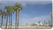 California Beaches Santa Monica Leather Checkbook Cover