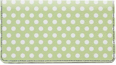 Bright Polka Dots Leather Checkbook Cover