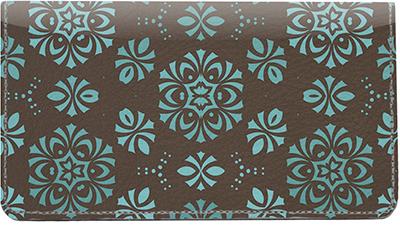 Retro Wallpaper Leather Checkbook Cover