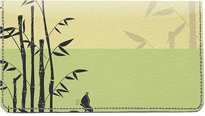 Bamboo Zen Leather Checkbook Cover