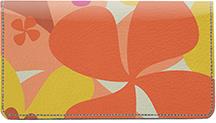 Funky Flowers Leather Checkbook Cover