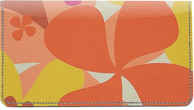 Funky Flowers Leather Checkbook Cover