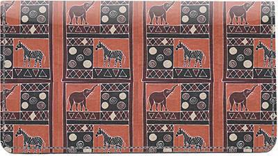Tribal Art Leather Checkbook Cover