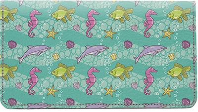 Summer Seas Leather Checkbook Cover