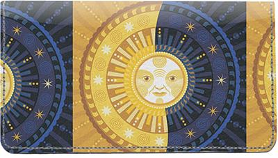 Festival Sun Leather Checkbook Cover