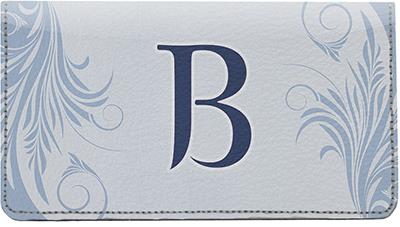 Floral Monogram B Leather Checkbook Cover