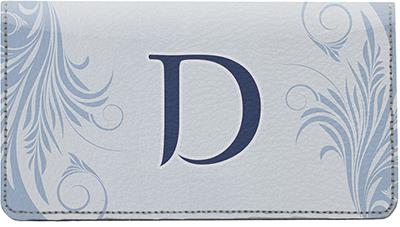 Floral Monogram D Leather Checkbook Cover
