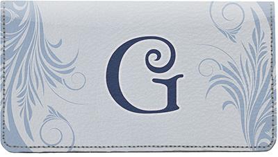 Floral Monogram G Leather Checkbook Cover