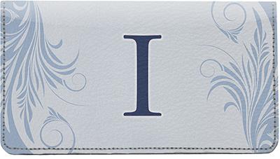 Floral Monogram I Leather Checkbook Cover