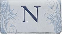 Floral Monogram N Leather Checkbook Cover