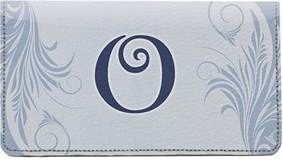 Floral Monogram O Leather Checkbook Cover
