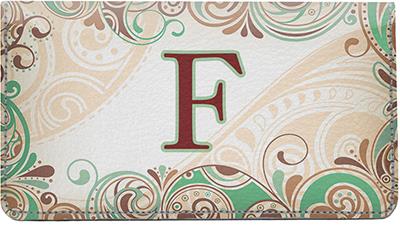 Funky Monogram F Leather Checkbook Cover