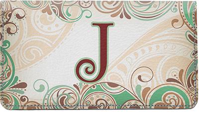 Funky Monogram J Leather Checkbook Cover