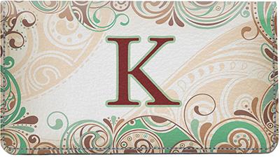 Funky Monogram K Leather Checkbook Cover