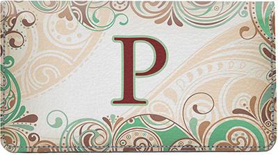 Funky Monogram P Leather Checkbook Cover