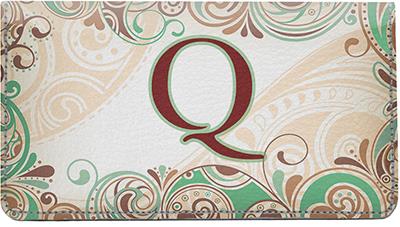 Funky Monogram Q Leather Checkbook Cover