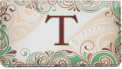 Funky Monogram T Leather Checkbook Cover