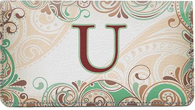 Funky Monogram U Leather Checkbook Cover