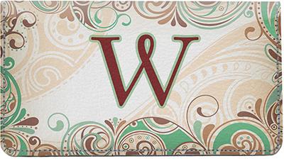 Funky Monogram W Leather Checkbook Cover