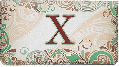 Funky Monogram X Leather Checkbook Cover