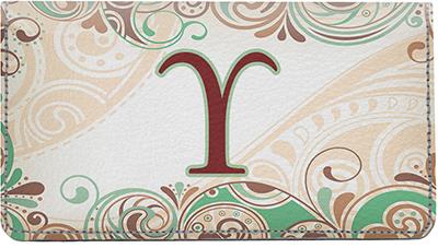 Funky Monogram Y Leather Checkbook Cover