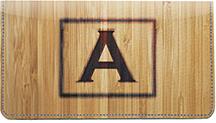 Branded Monogram A Leather Checkbook Cover