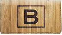 Branded Monogram B Leather Checkbook Cover