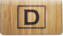 Branded Monogram D Leather Checkbook Cover