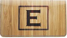 Branded Monogram E Leather Checkbook Cover