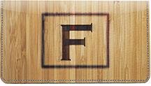 Branded Monogram F Leather Checkbook Cover