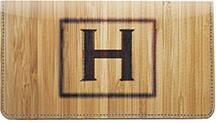 Branded Monogram H Leather Checkbook Cover
