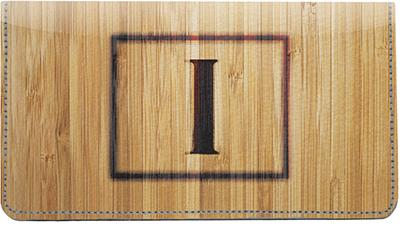 Branded Monogram I Leather Checkbook Cover