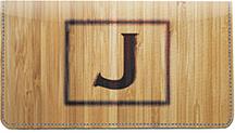 Branded Monogram J Leather Checkbook Cover
