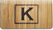 Branded Monogram K Leather Checkbook Cover
