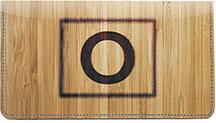 Branded Monogram O Leather Checkbook Cover