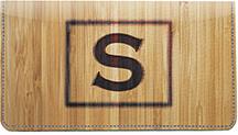 Branded Monogram S Leather Checkbook Cover