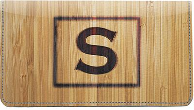 Branded Monogram S Leather Checkbook Cover
