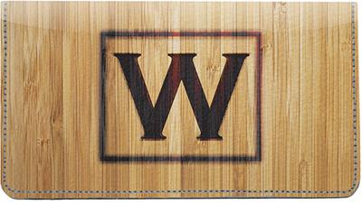 Branded Monogram W Leather Checkbook Cover