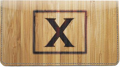 Branded Monogram X Leather Checkbook Cover