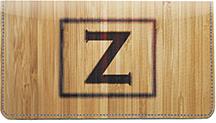 Branded Monogram Z Leather Checkbook Cover