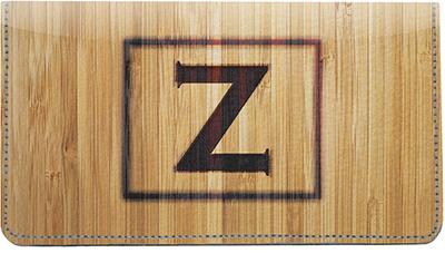 Branded Monogram Z Leather Checkbook Cover