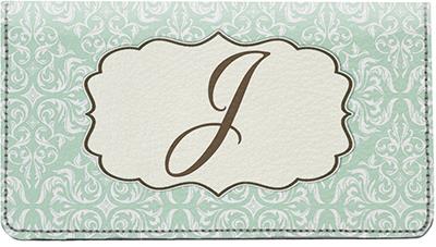 Vintage Monogram J Leather Checkbook Cover