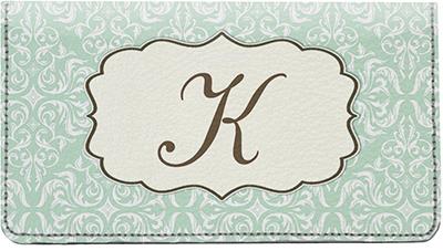 Vintage Monogram K Leather Checkbook Cover
