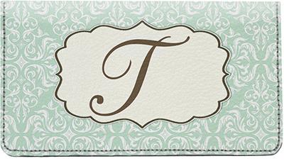 Vintage Monogram T Leather Checkbook Cover