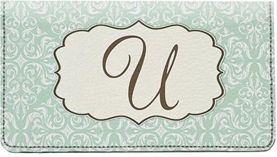 Vintage Monogram U Leather Checkbook Cover
