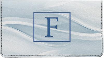 Simple Monogram F Leather Checkbook Cover