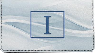 Simple Monogram I Leather Checkbook Cover
