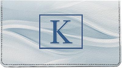 Simple Monogram K Leather Checkbook Cover