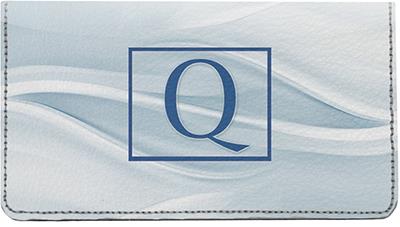 Simple Monogram Q Leather Checkbook Cover