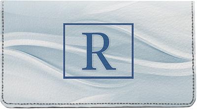 Simple Monogram R Leather Checkbook Cover